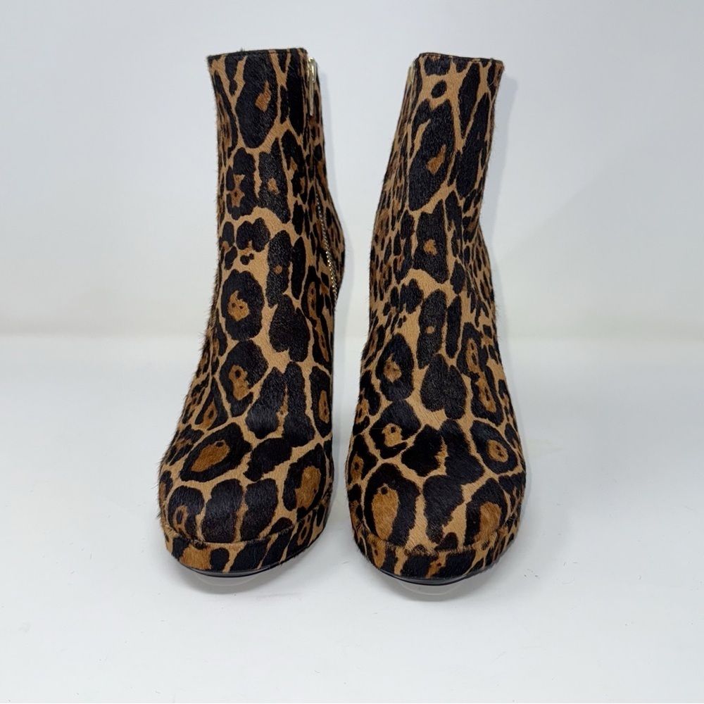 Calvin Klein women’s Martha Brown and Black  leopard ankle Heeled Boots size 9 - Picture 14 of 15